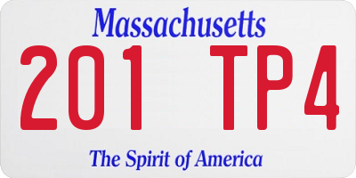 MA license plate 201TP4