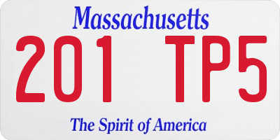 MA license plate 201TP5