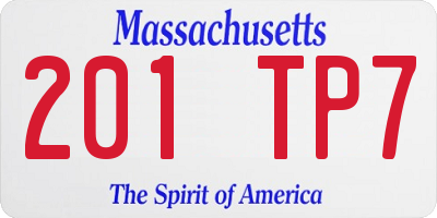 MA license plate 201TP7