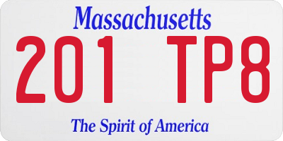 MA license plate 201TP8