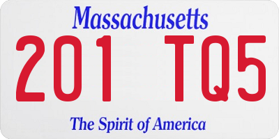 MA license plate 201TQ5