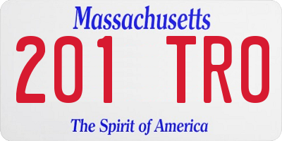 MA license plate 201TR0