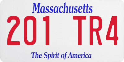 MA license plate 201TR4
