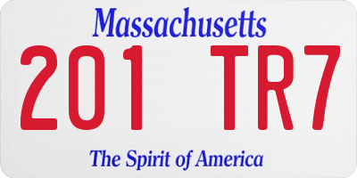 MA license plate 201TR7