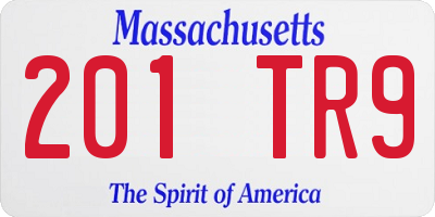 MA license plate 201TR9