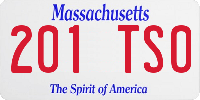 MA license plate 201TS0