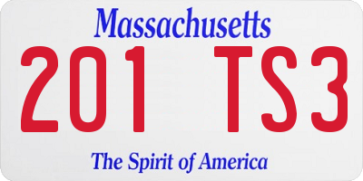 MA license plate 201TS3