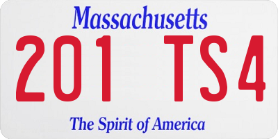 MA license plate 201TS4