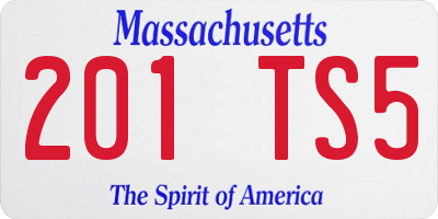 MA license plate 201TS5