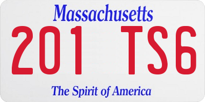 MA license plate 201TS6