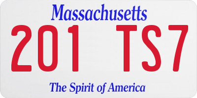 MA license plate 201TS7