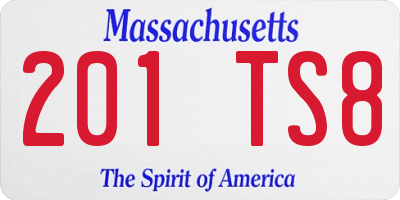 MA license plate 201TS8