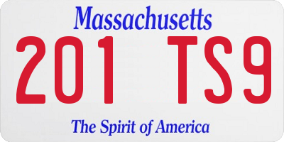 MA license plate 201TS9