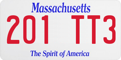 MA license plate 201TT3