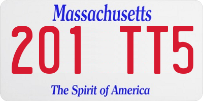 MA license plate 201TT5
