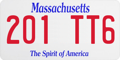 MA license plate 201TT6
