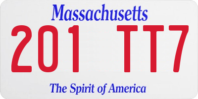 MA license plate 201TT7
