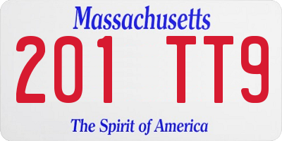 MA license plate 201TT9