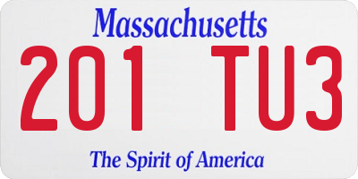 MA license plate 201TU3