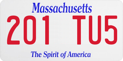 MA license plate 201TU5