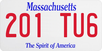 MA license plate 201TU6