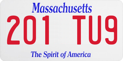 MA license plate 201TU9
