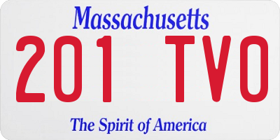 MA license plate 201TV0