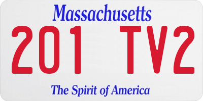 MA license plate 201TV2