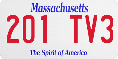 MA license plate 201TV3