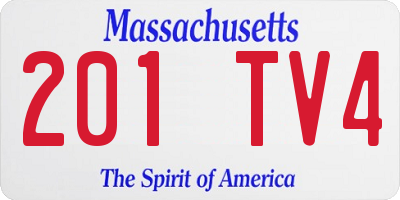 MA license plate 201TV4