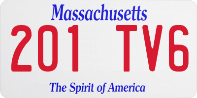 MA license plate 201TV6