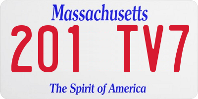 MA license plate 201TV7
