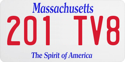 MA license plate 201TV8