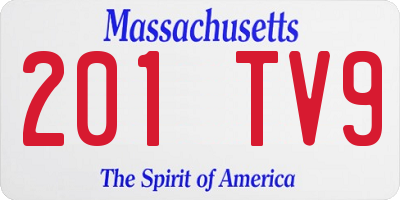 MA license plate 201TV9