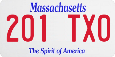 MA license plate 201TX0