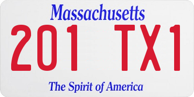 MA license plate 201TX1