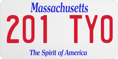 MA license plate 201TY0