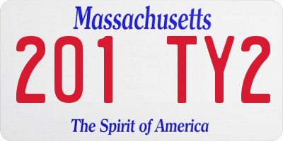 MA license plate 201TY2