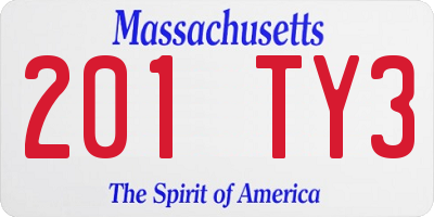MA license plate 201TY3