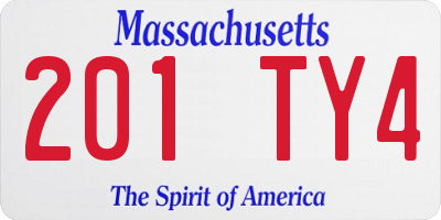 MA license plate 201TY4