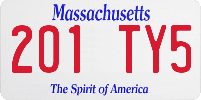 MA license plate 201TY5