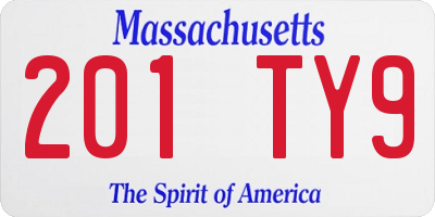 MA license plate 201TY9