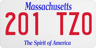 MA license plate 201TZ0