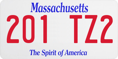 MA license plate 201TZ2