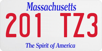 MA license plate 201TZ3