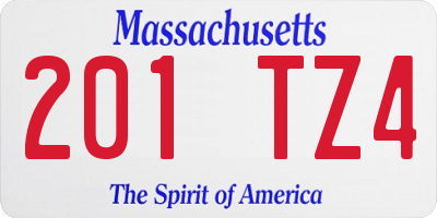 MA license plate 201TZ4