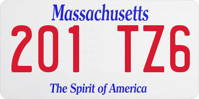 MA license plate 201TZ6