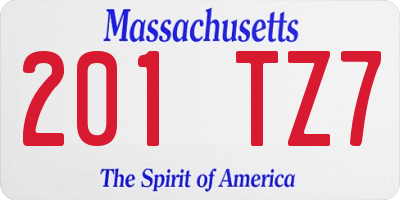 MA license plate 201TZ7