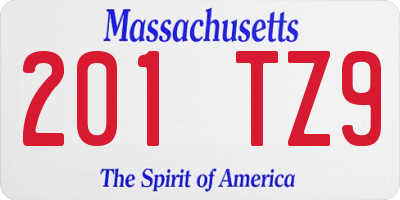 MA license plate 201TZ9