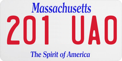 MA license plate 201UA0